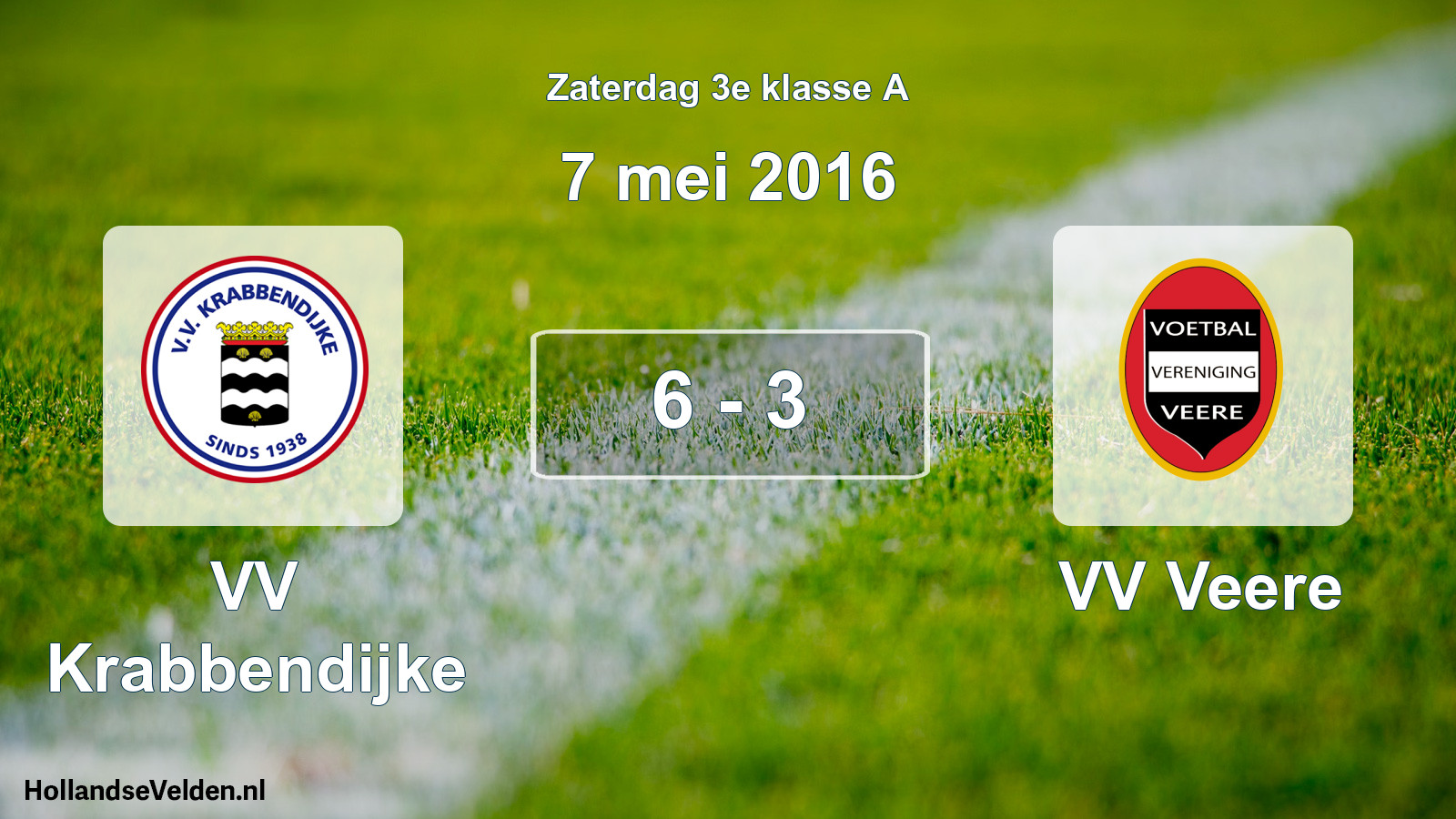 Total number of matches played: VV Krabbendijke - VV Veere 6 - 3 (7 May 2016)