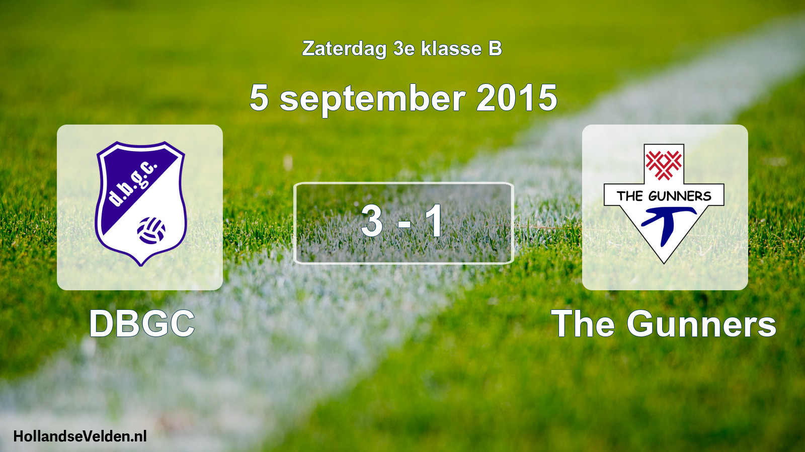 Total number of matches played: DBGC - The Gunners 3 - 1 (5 September 2015)