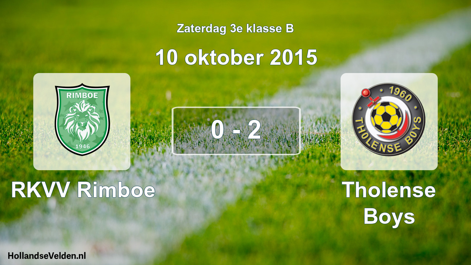 Total number of matches played: RKVV Rimboe - Tholense Boys 0 - 2 (10 October 2015)