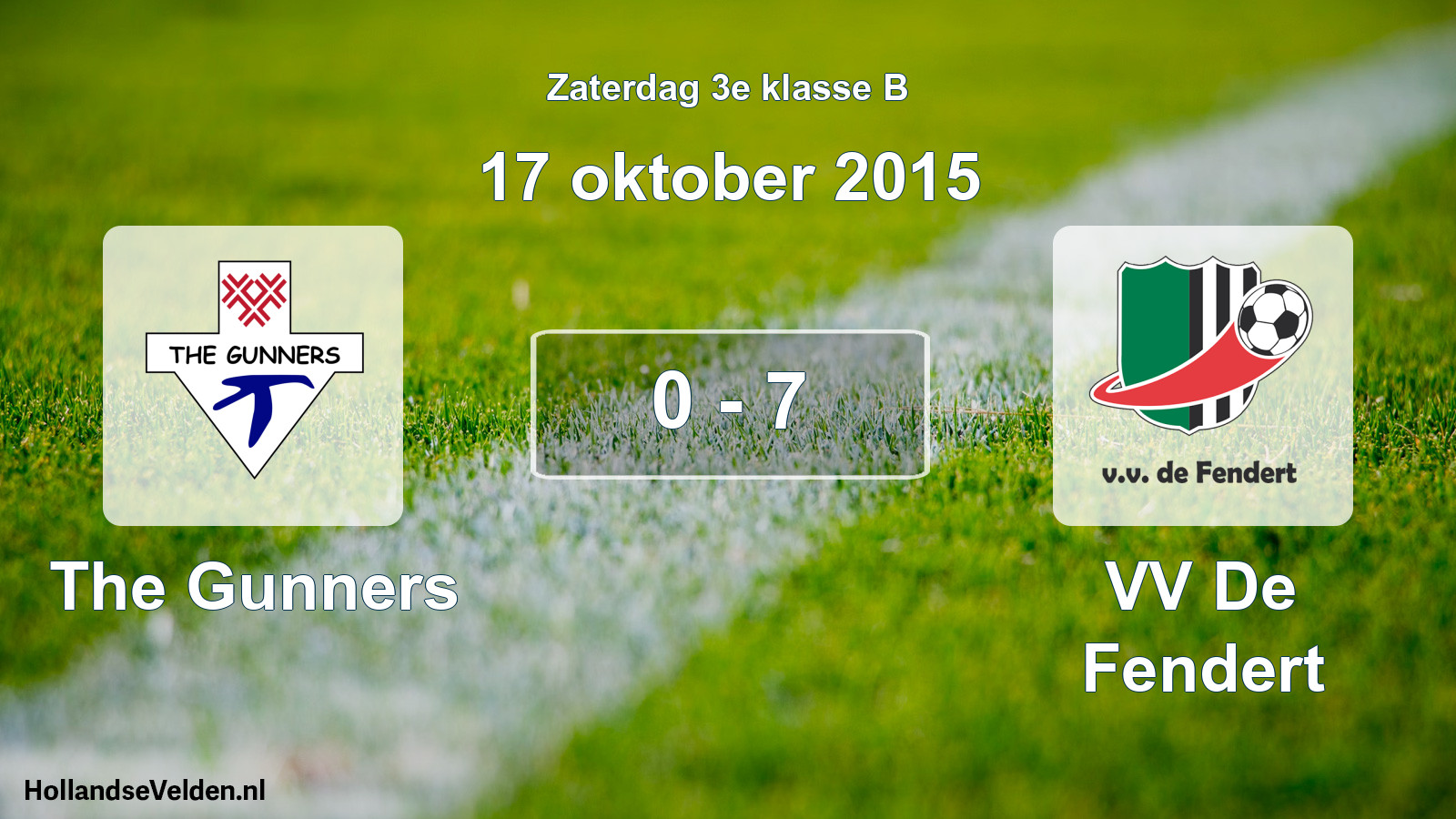 Total number of matches played: The Gunners - VV De Fendert 0 - 7 (17 October 2015)