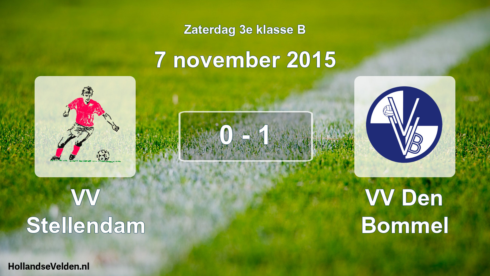 Total number of matches played: VV Stellendam - VV Den Bommel 0 - 1 (7 November 2015)
