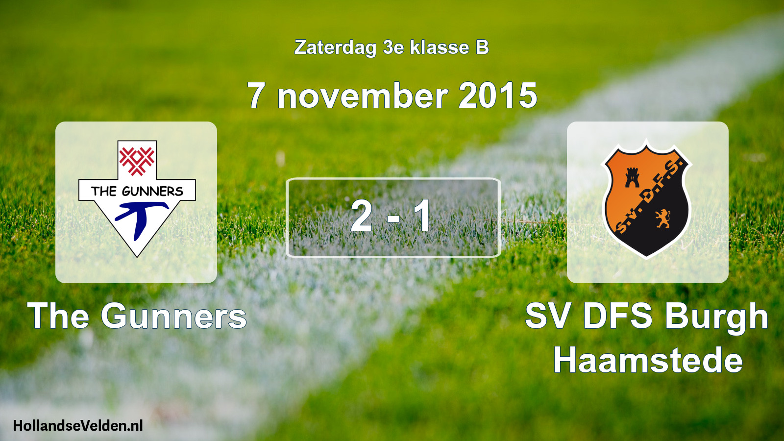 Total number of matches played: The Gunners - SV DFS Burgh Haamstede 2 - 1 (7 November 2015)