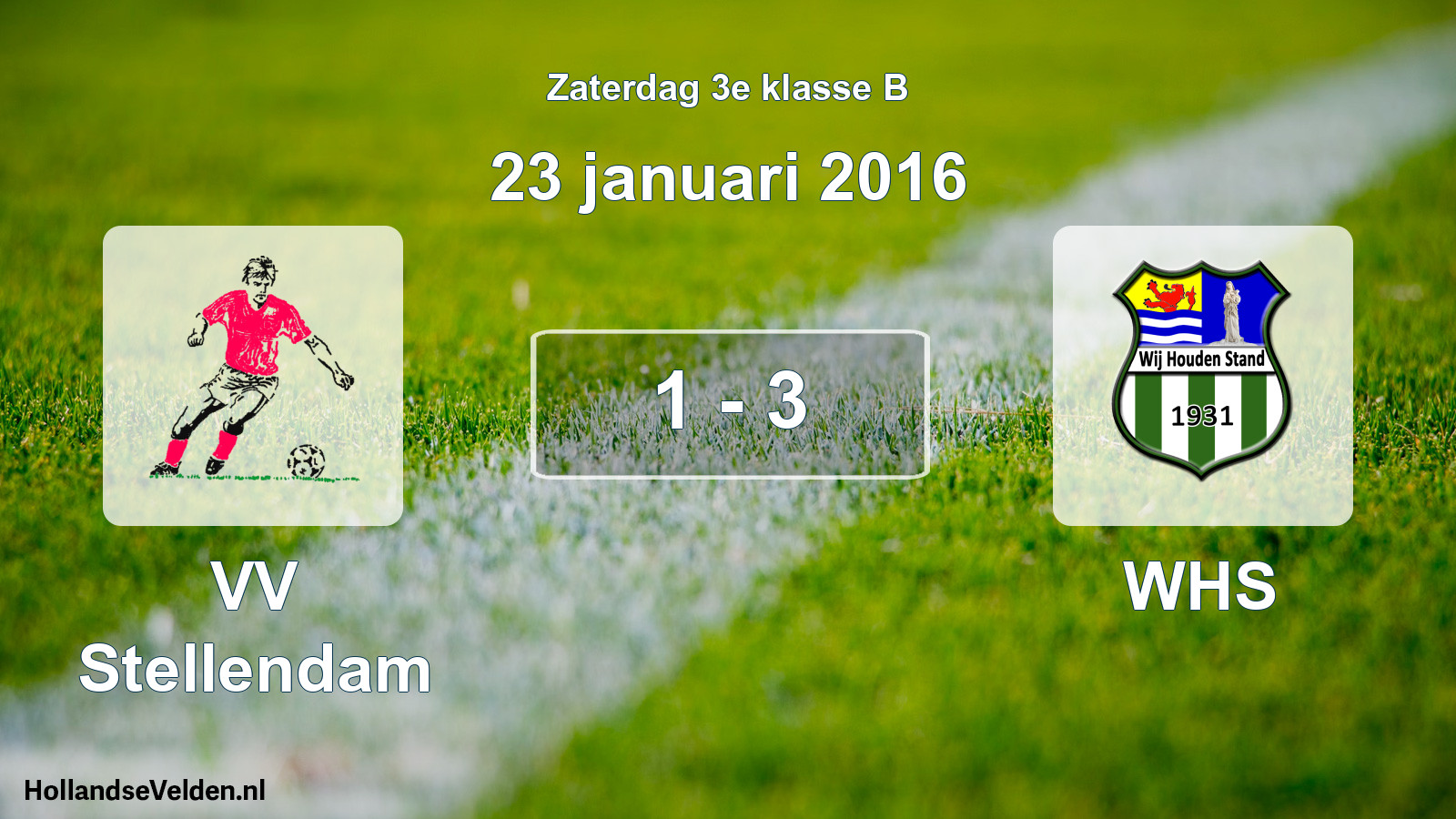 Total number of matches played: VV Stellendam - WHS 1 - 3 (23 January 2016)
