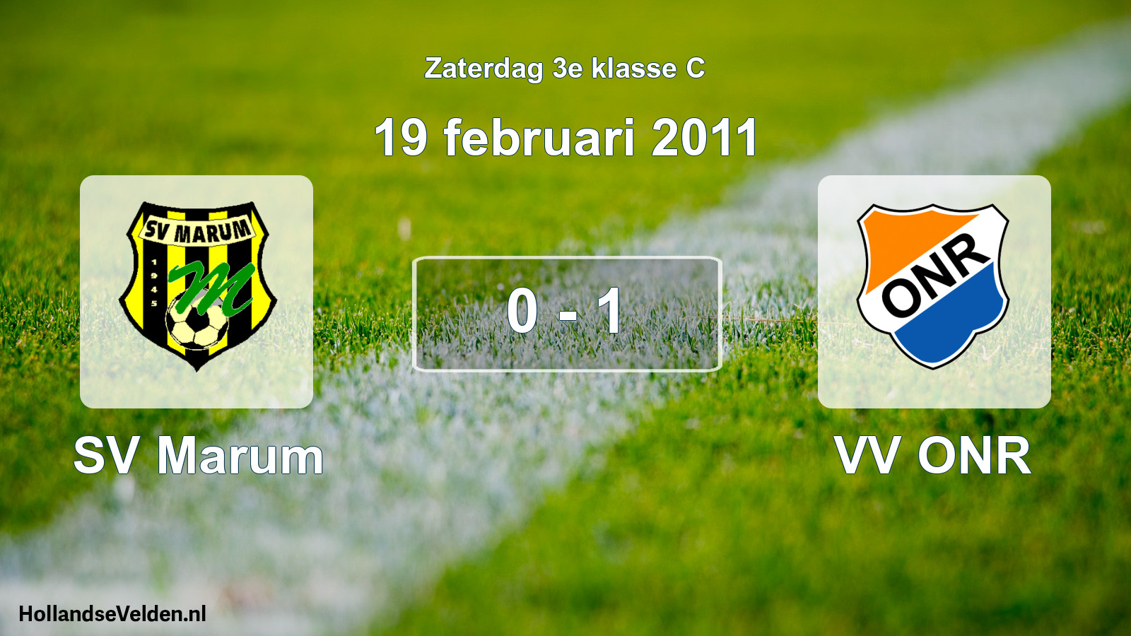 Total number of matches played: SV Marum - VV ONR 0 - 1 (19 February 2011)