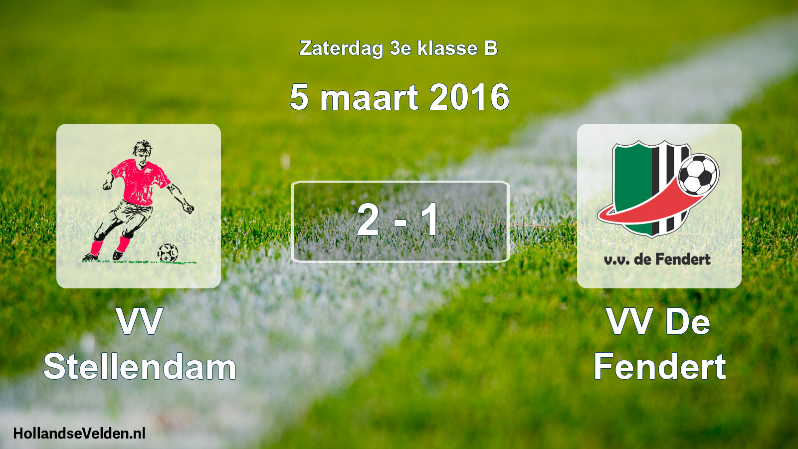 Total number of matches played: VV Stellendam - VV De Fendert 2 - 1 (5 March 2016)