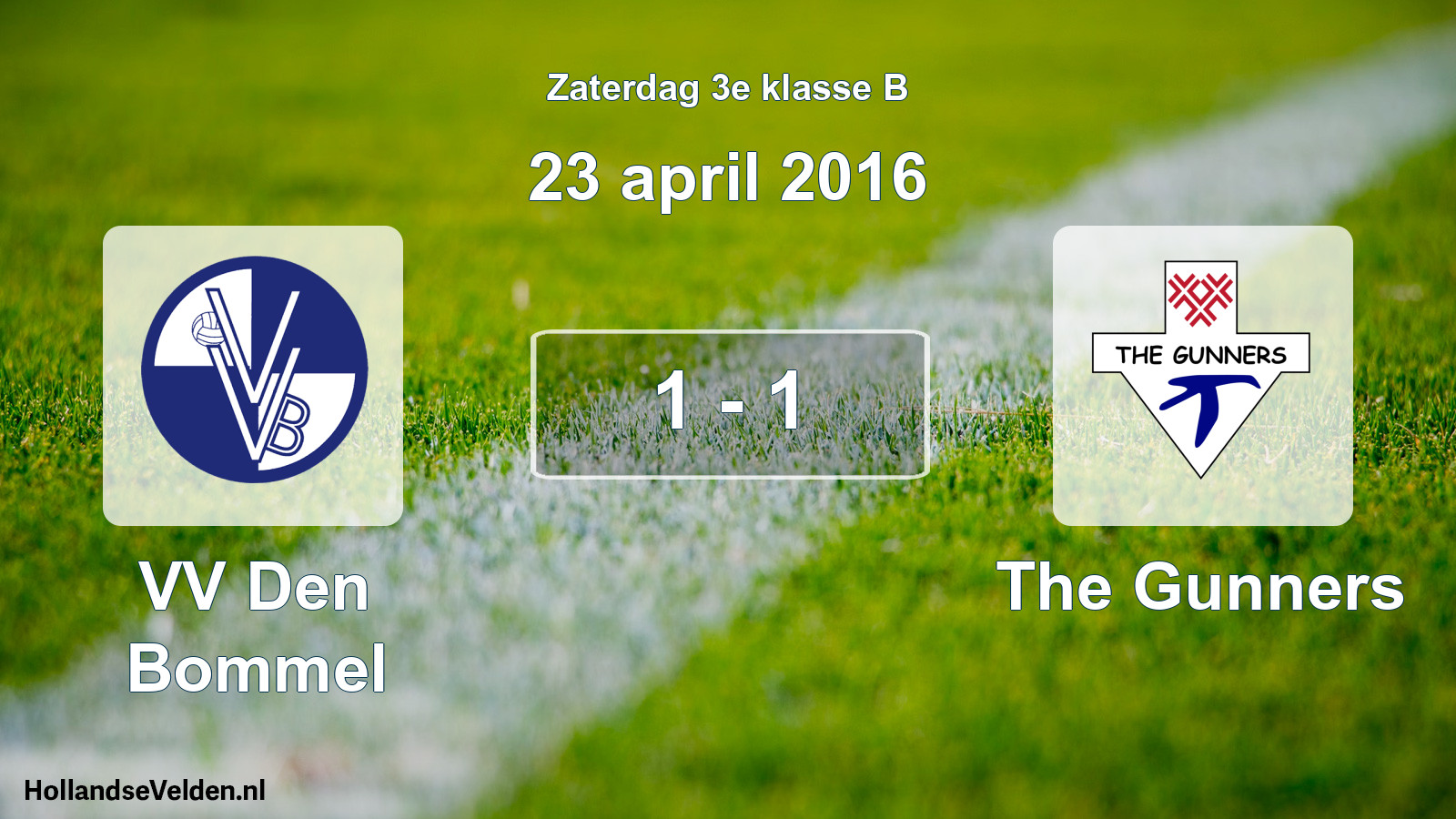 Total number of matches played: VV Den Bommel - The Gunners 1 - 1 (23 April 2016)