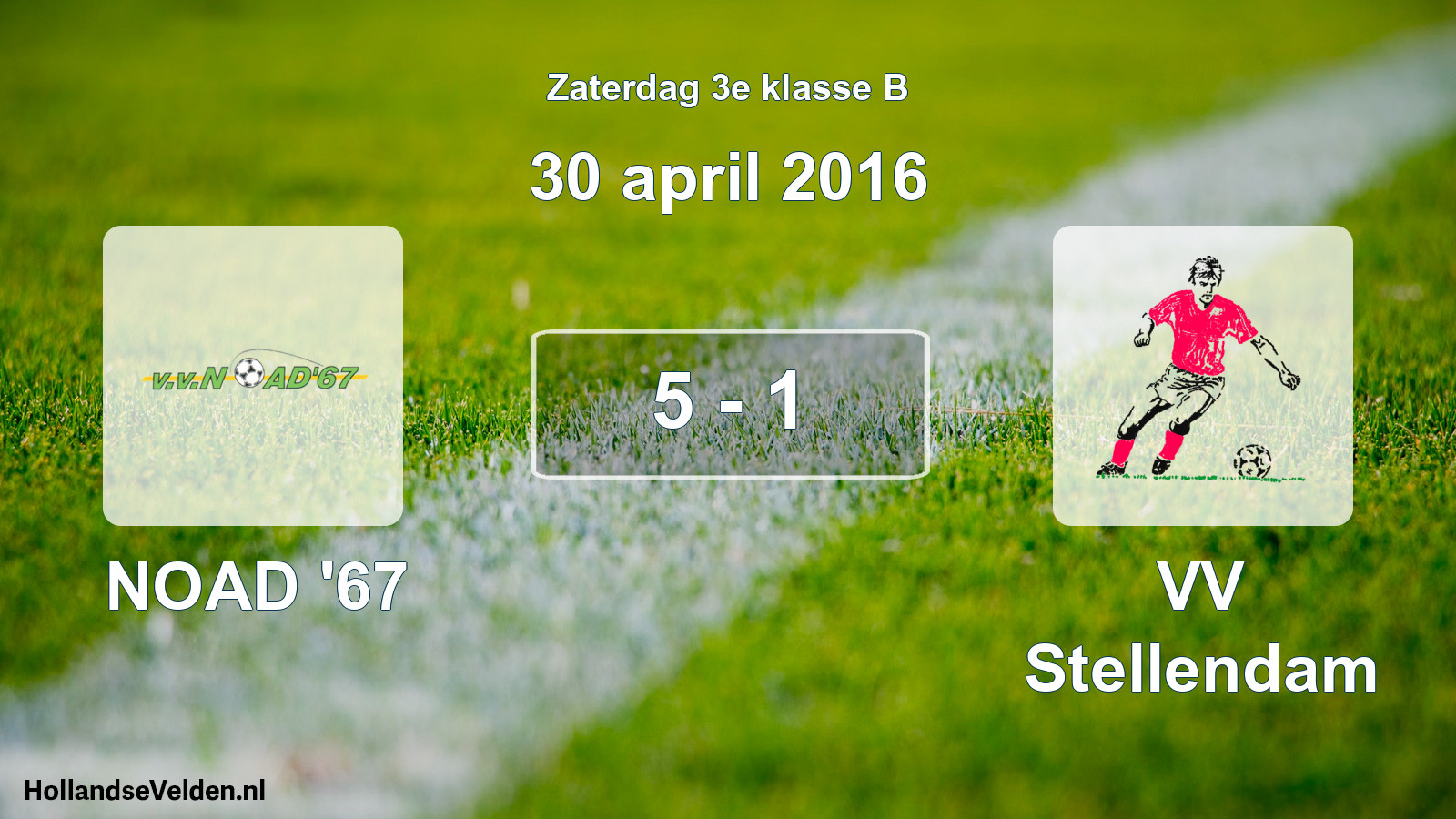 Total number of matches played: NOAD '67 - VV Stellendam 5 - 1 (30 April 2016)