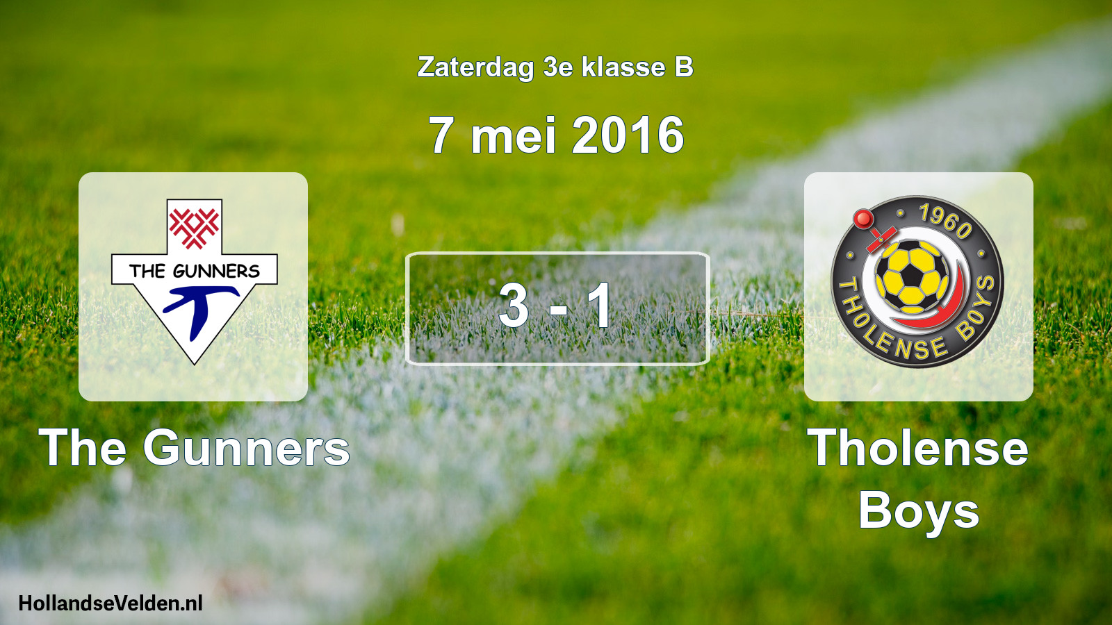 Total number of matches played: The Gunners - Tholense Boys 3 - 1 (7 May 2016)