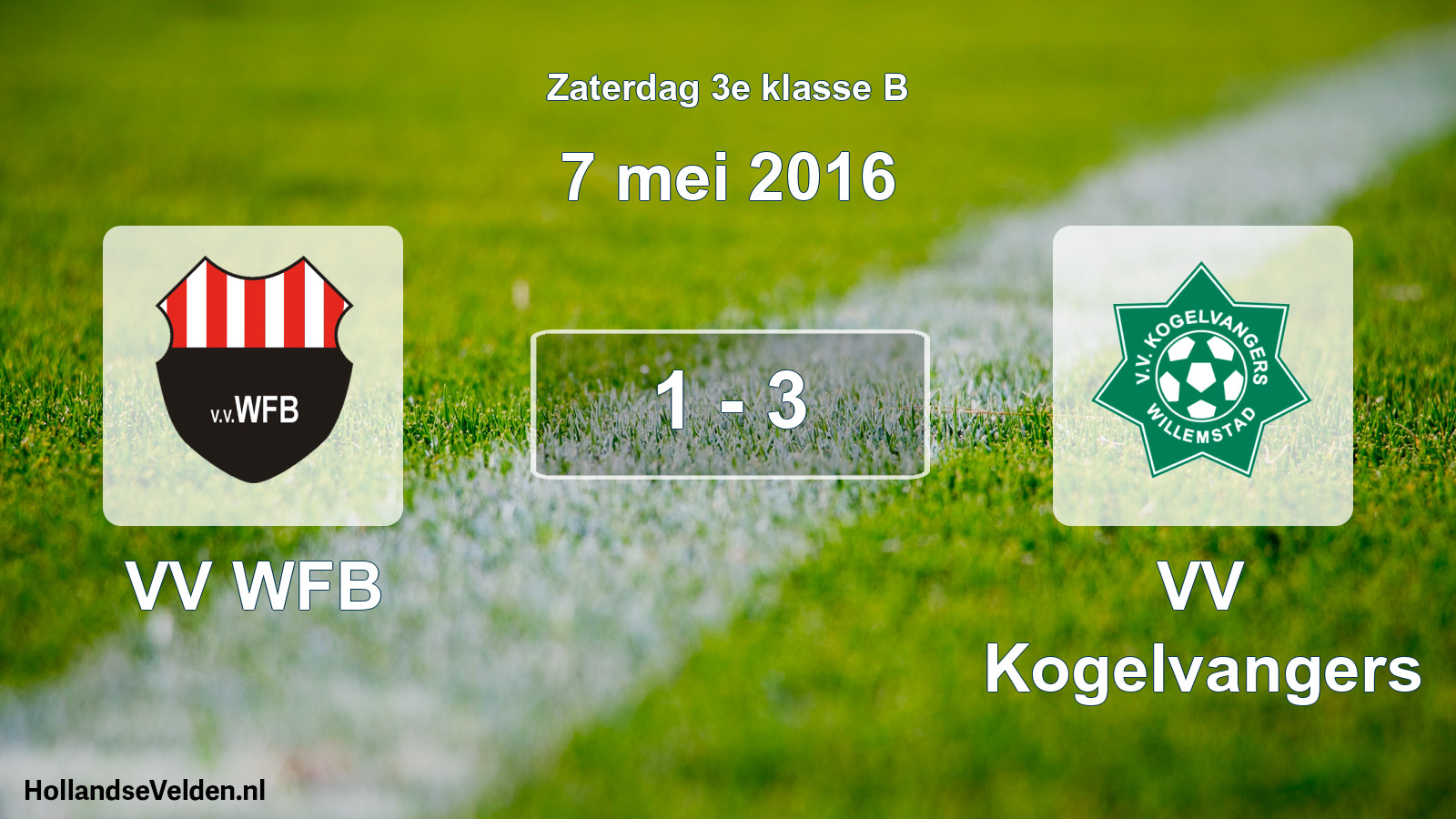 Total number of matches played: VV WFB - VV Kogelvangers 1 - 3 (7 May 2016)