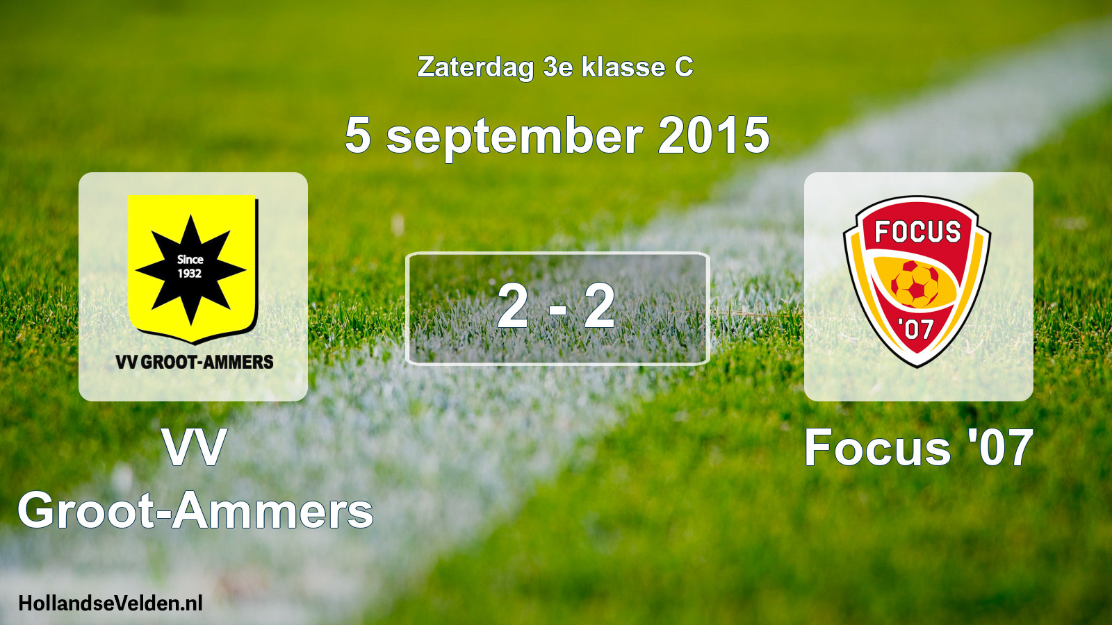 Total number of matches played: VV Groot-Ammers - Focus '07 2 - 2 (5 September 2015)