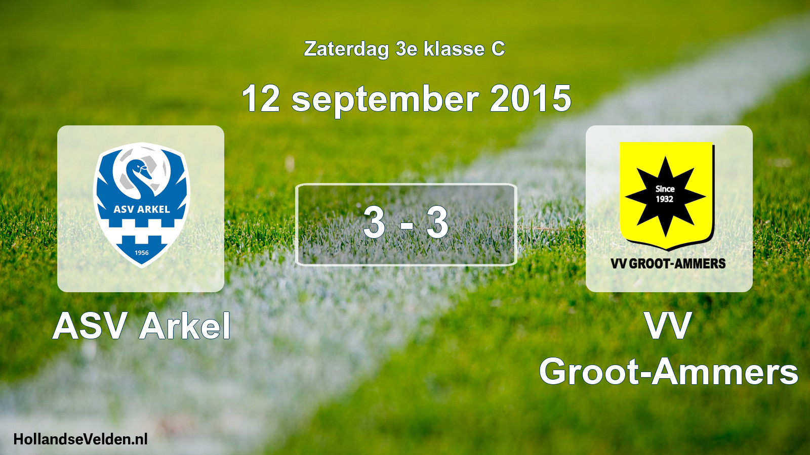 Total number of matches played: ASV Arkel - VV Groot-Ammers 3 - 3 (12 September 2015)