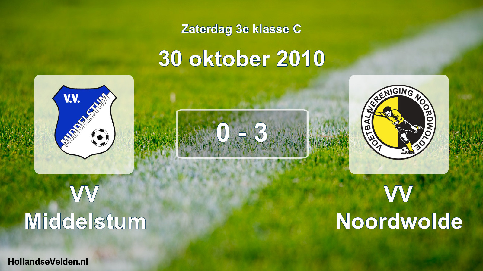 Total number of matches played: VV Middelstum - VV Noordwolde 0 - 3 (30 October 2010)