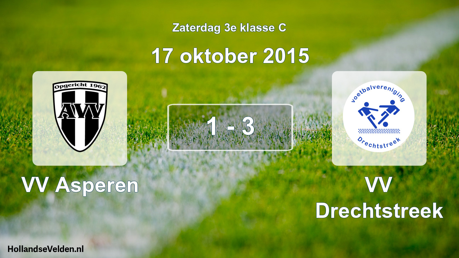 Total number of matches played: VV Asperen - VV Drechtstreek 1 - 3 (17 October 2015)