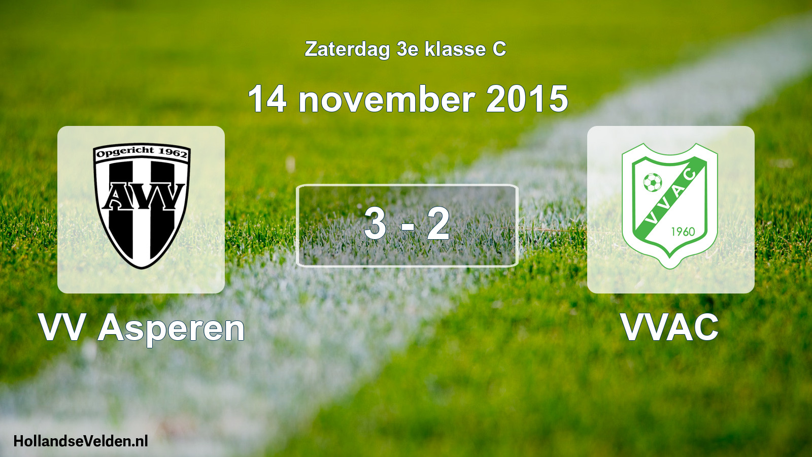 Total number of matches played: VV Asperen - VVAC 3 - 2 (14 November 2015)