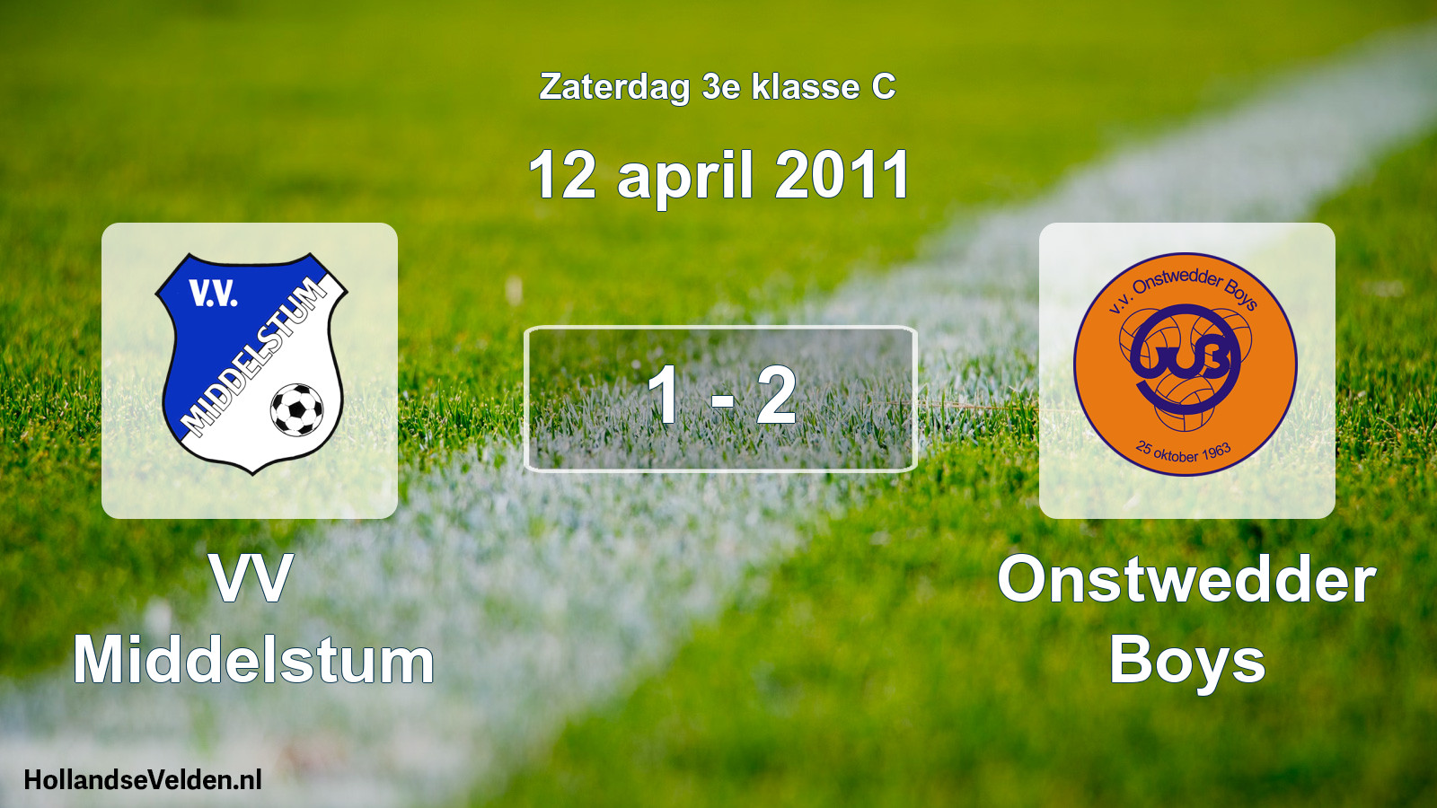 Total number of matches played: VV Middelstum - Onstwedder Boys 1 - 2 (12 April 2011)