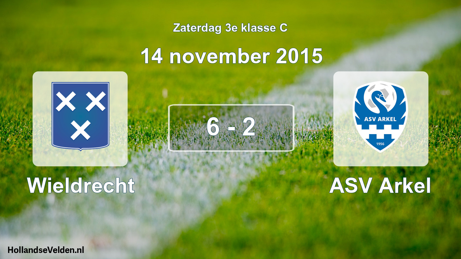 Total number of matches played: Wieldrecht - ASV Arkel 6 - 2 (14 November 2015)