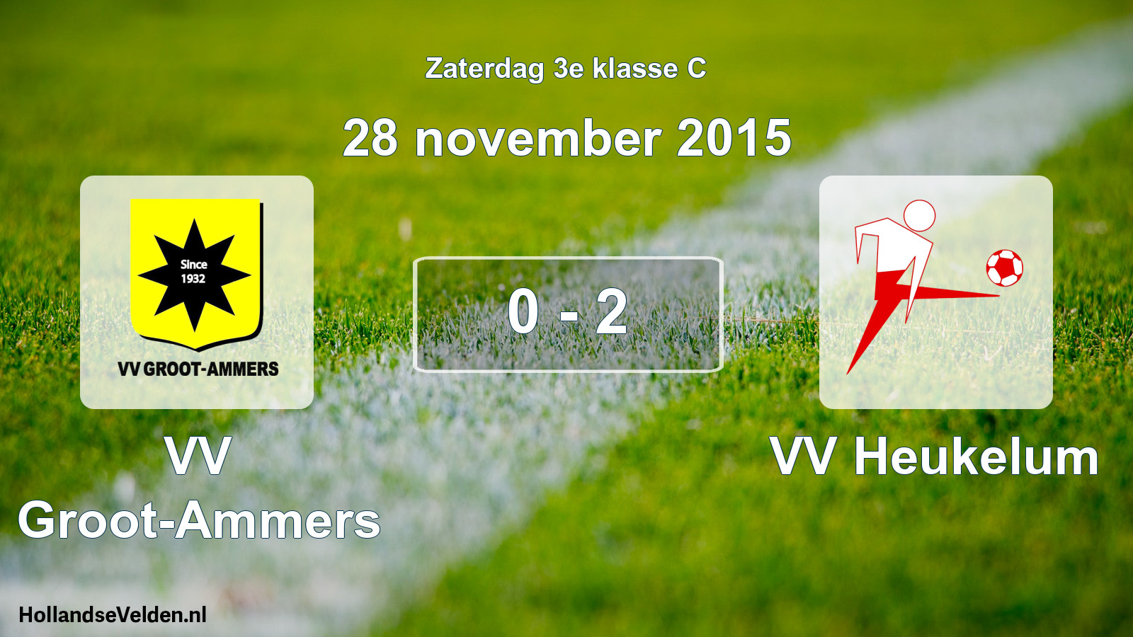 Total number of matches played: VV Groot-Ammers - VV Heukelum 0 - 2 (28 November 2015)