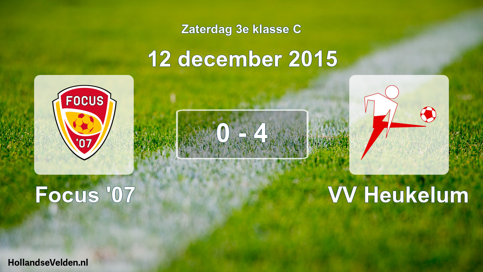 Total number of matches played: Focus '07 - VV Heukelum 0 - 4 (12 December 2015)