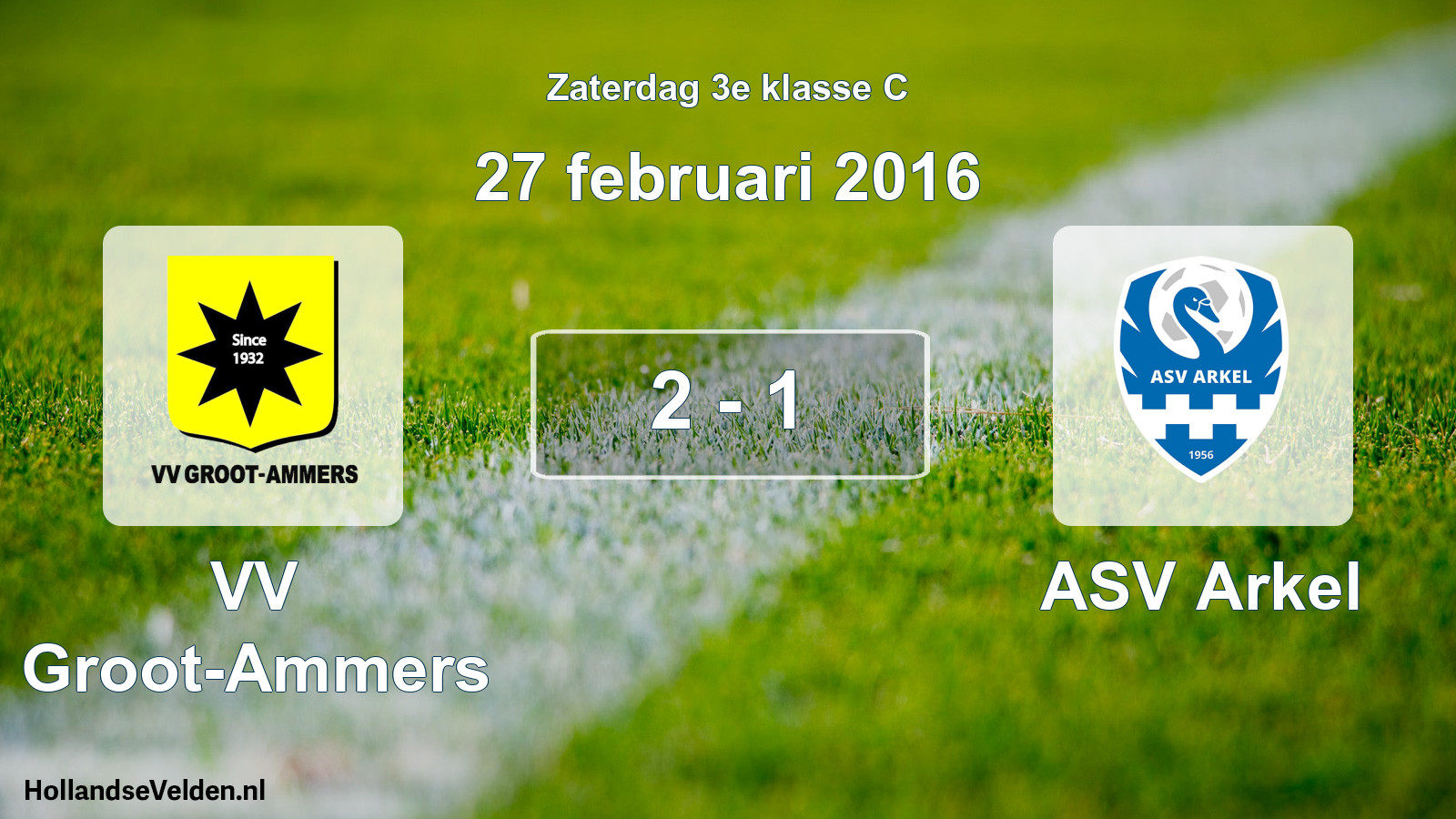 Total number of matches played: VV Groot-Ammers - ASV Arkel 2 - 1 (27 February 2016)