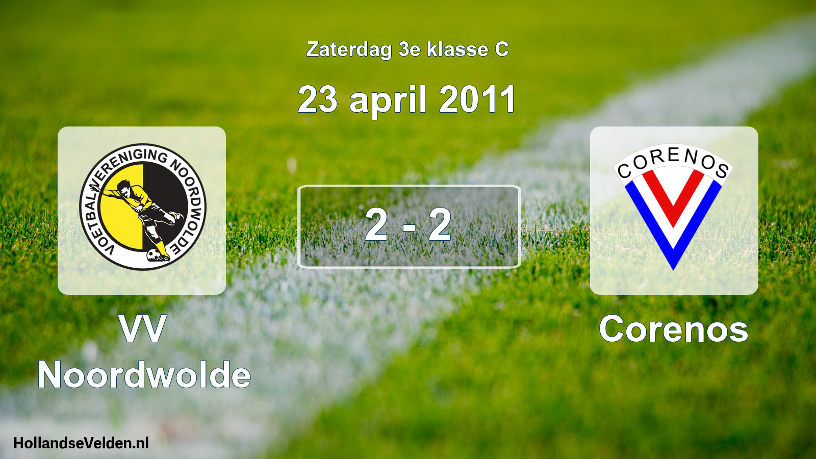 Total number of matches played: VV Noordwolde - Corenos 2 - 2 (23 April 2011)