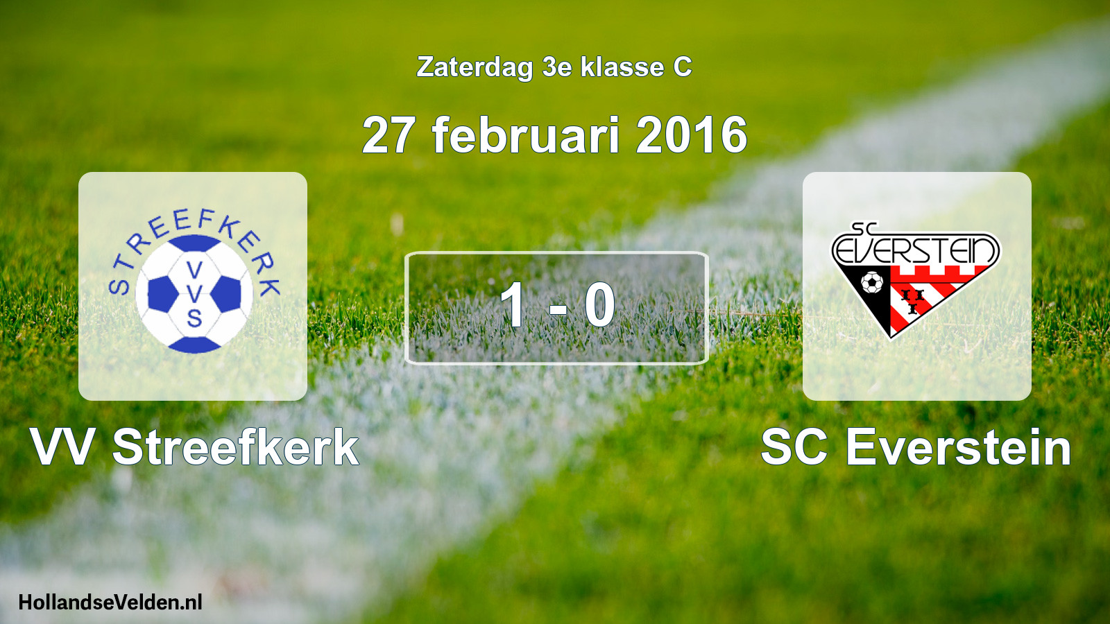 Total number of matches played: VV Streefkerk - SC Everstein 1 - 0 (27 February 2016)