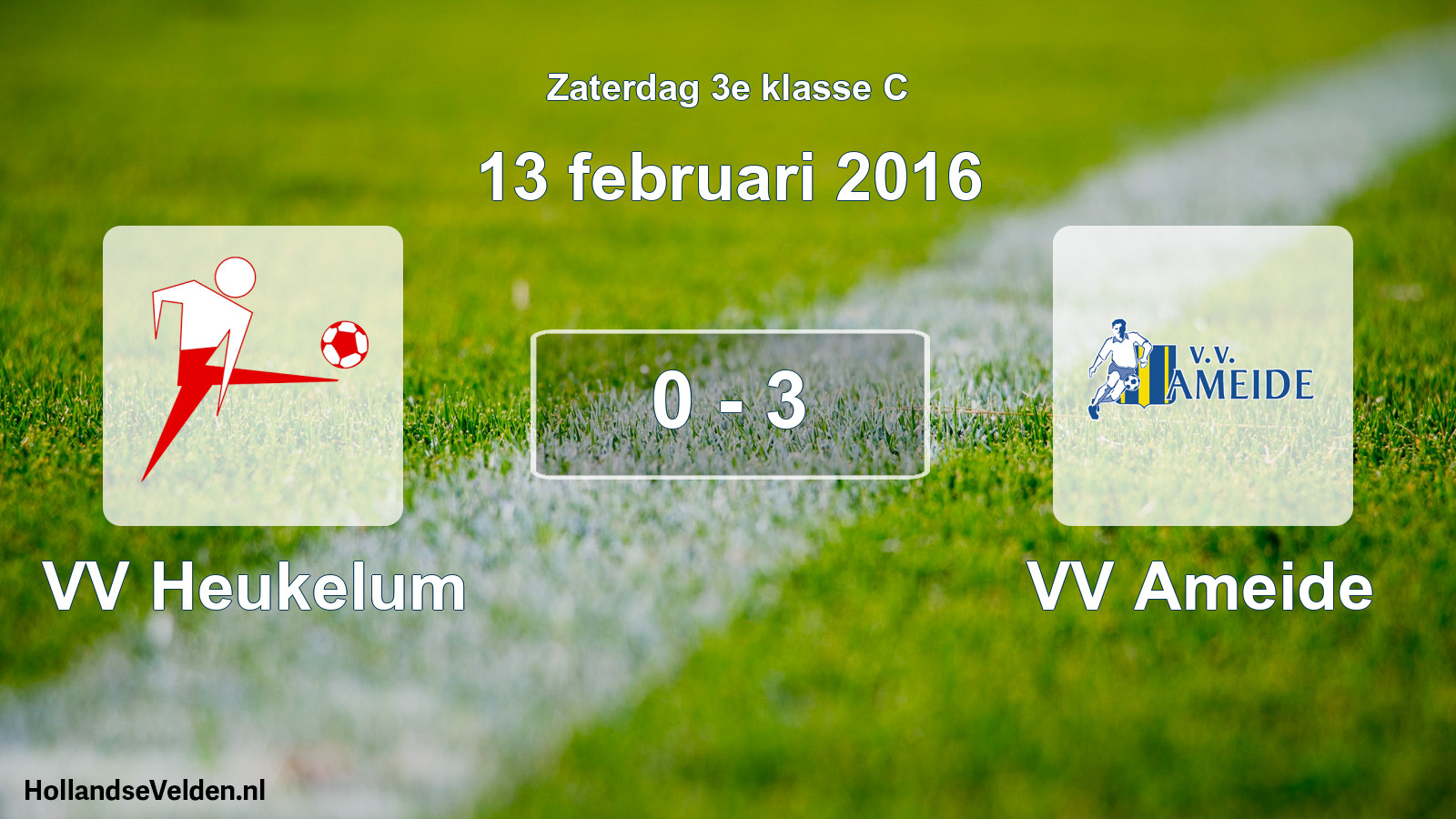 Total number of matches played: VV Heukelum - VV Ameide 0 - 3 (13 February 2016)