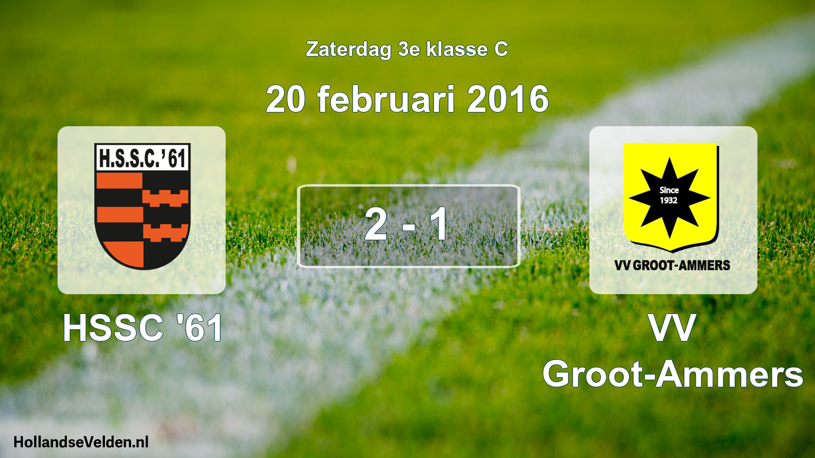 Total number of matches played: HSSC '61 - VV Groot-Ammers 2 - 1 (20 February 2016)