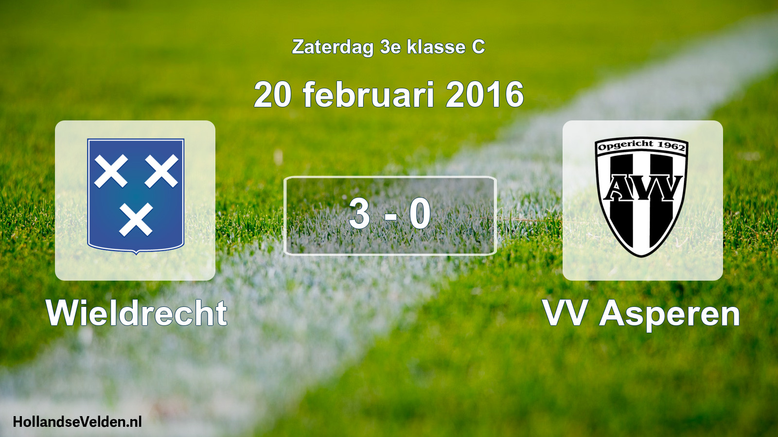 Total number of matches played: Wieldrecht - VV Asperen 3 - 0 (20 February 2016)