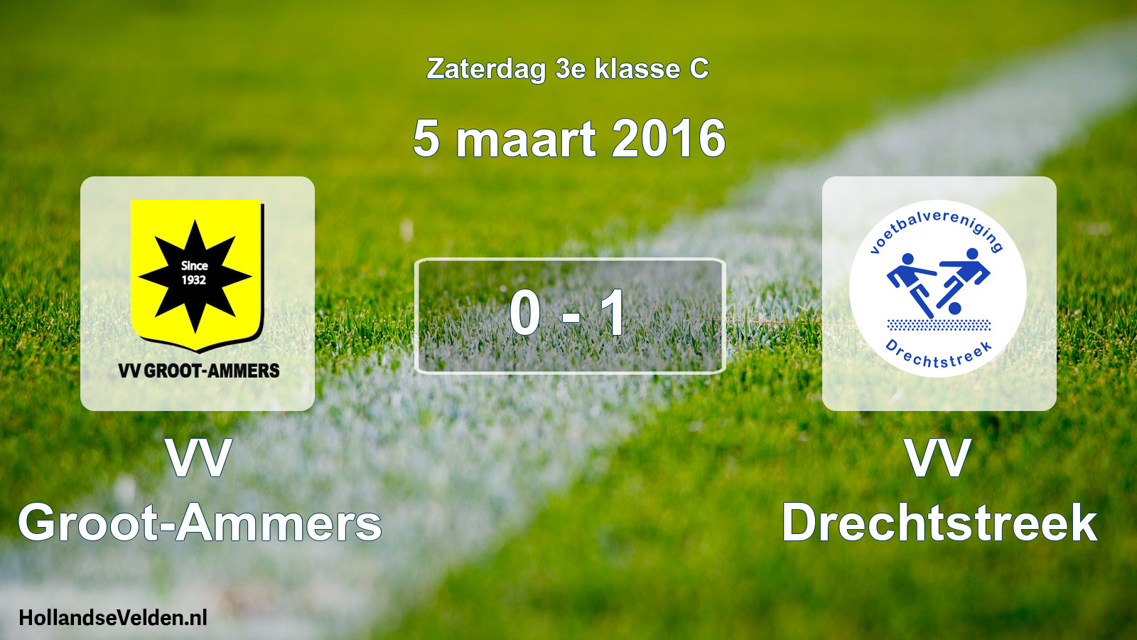 Total number of matches played: VV Groot-Ammers - VV Drechtstreek 0 - 1 (5 March 2016)