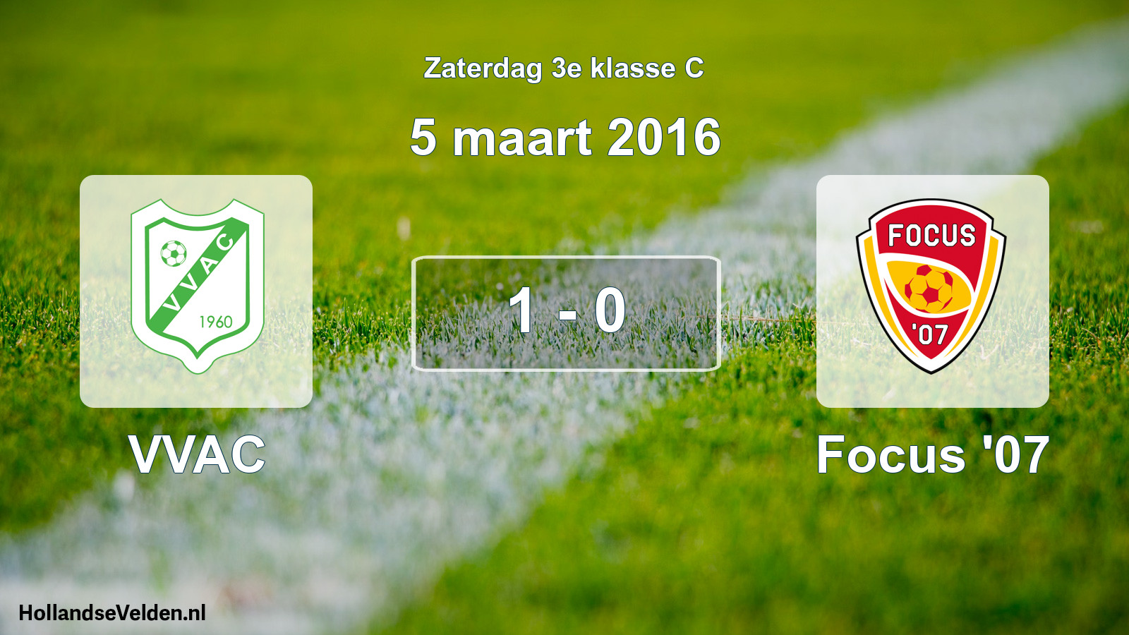 Total number of matches played: VVAC - Focus '07 1 - 0 (5 March 2016)