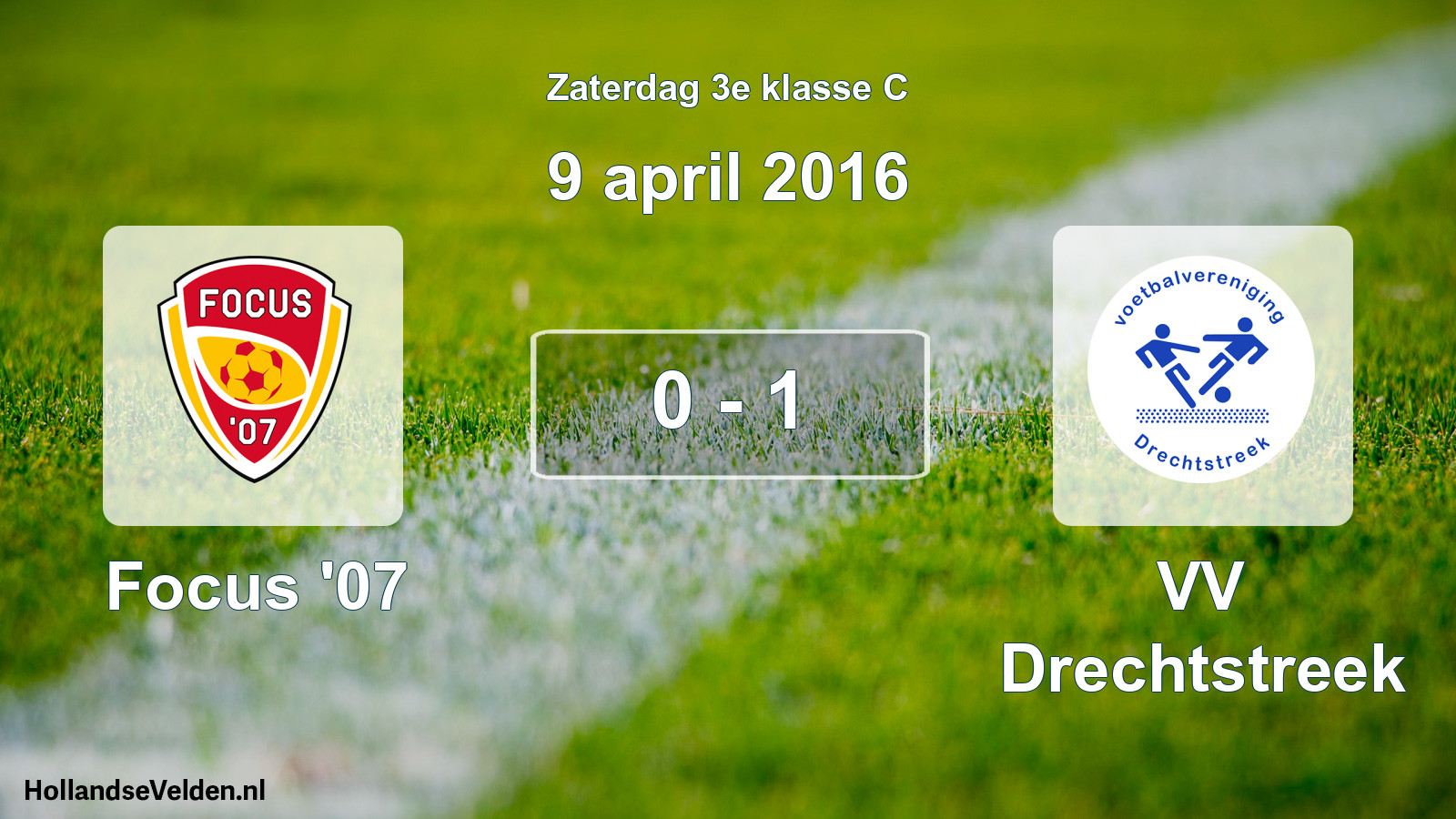 Total number of matches played: Focus '07 - VV Drechtstreek 0 - 1 (9 April 2016)