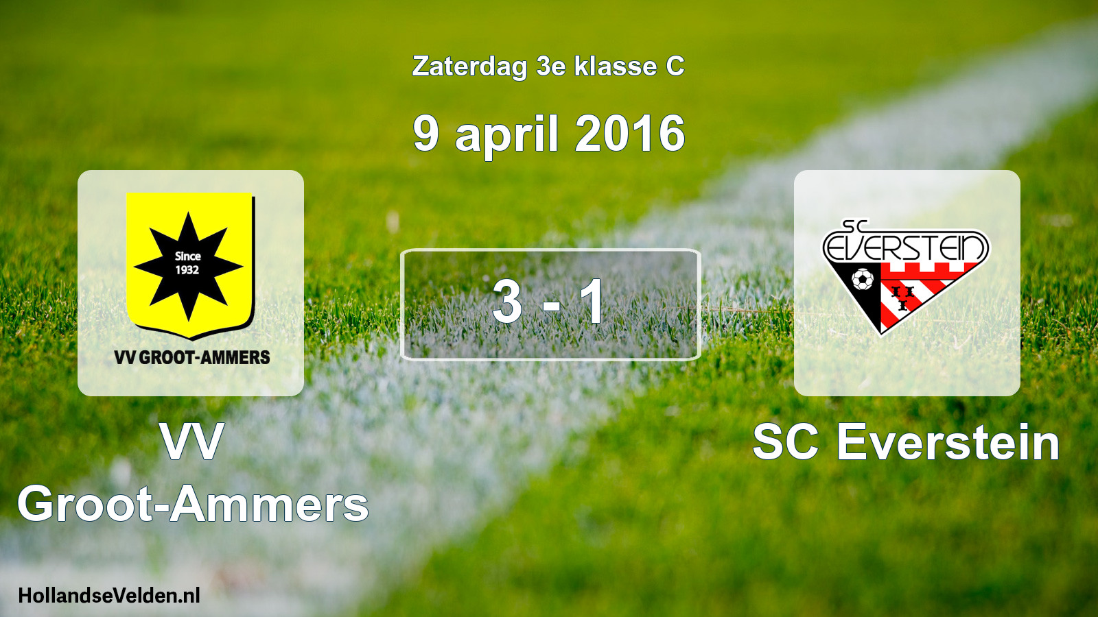 Total number of matches played: VV Groot-Ammers - SC Everstein 3 - 1 (9 April 2016)