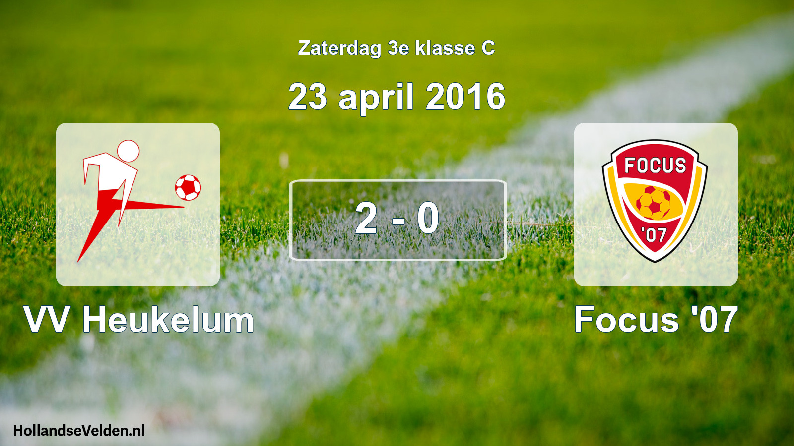 Total number of matches played: VV Heukelum - Focus '07 2 - 0 (23 April 2016)