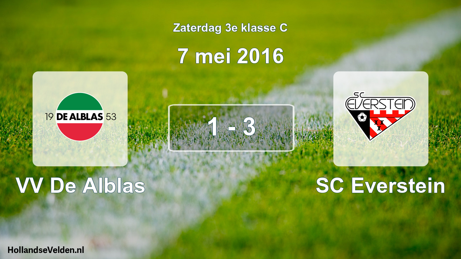 Total number of matches played: VV De Alblas - SC Everstein 1 - 3 (7 May 2016)