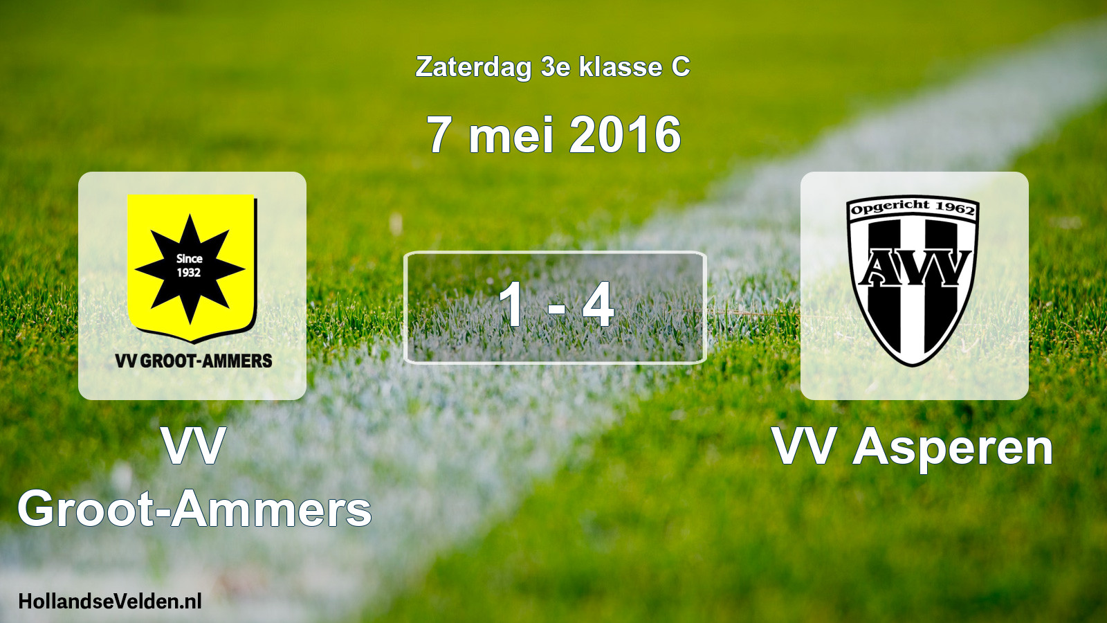 Total number of matches played: VV Groot-Ammers - VV Asperen 1 - 4 (7 May 2016)