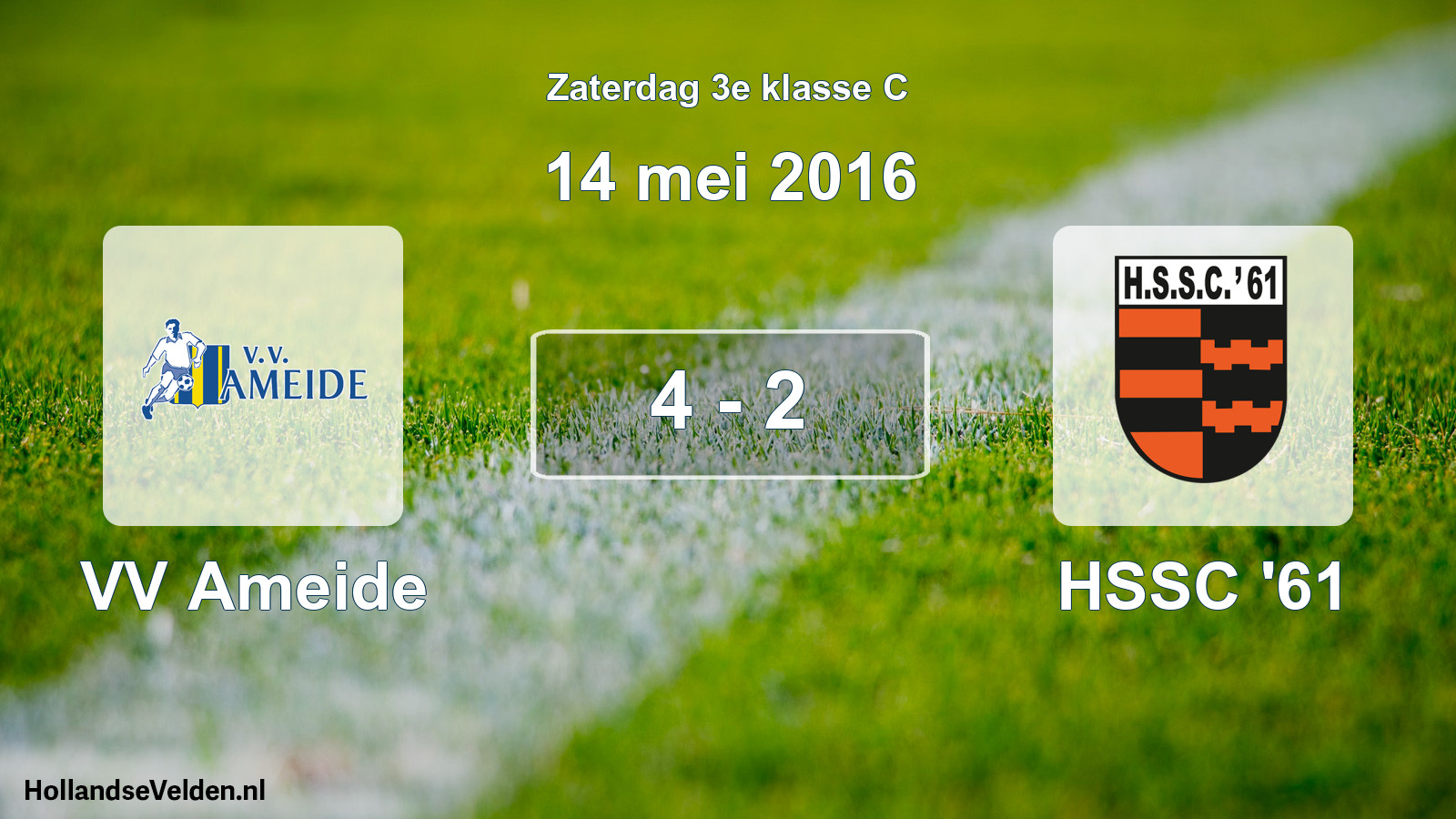 Total number of matches played: VV Ameide - HSSC '61 4 - 2 (14 May 2016)