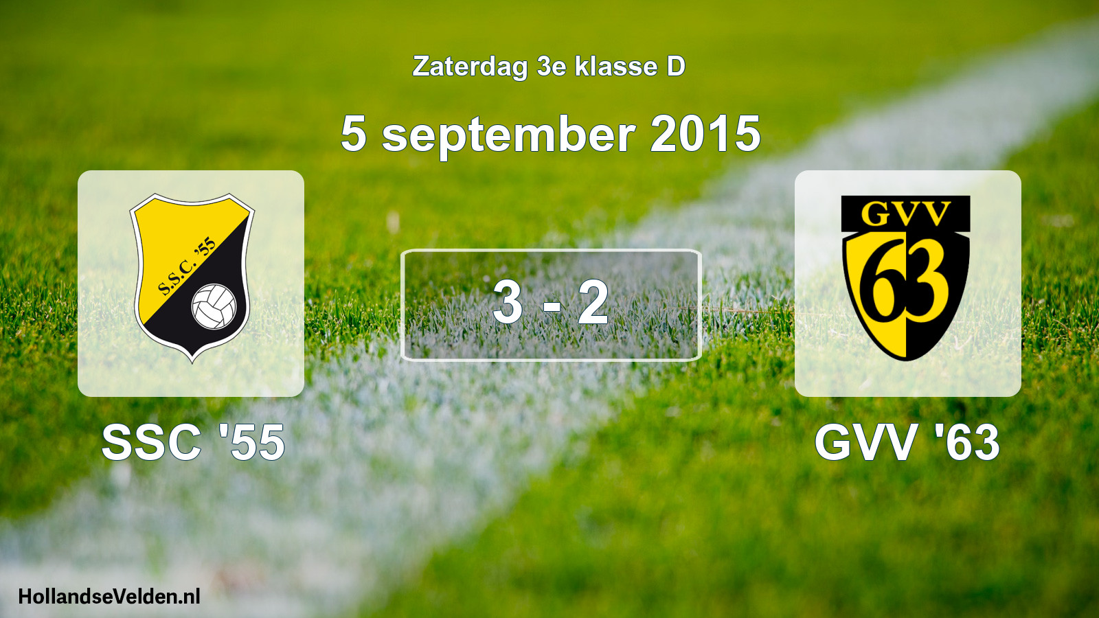 Total number of matches played: SSC '55 - GVV '63 3 - 2 (5 September 2015)