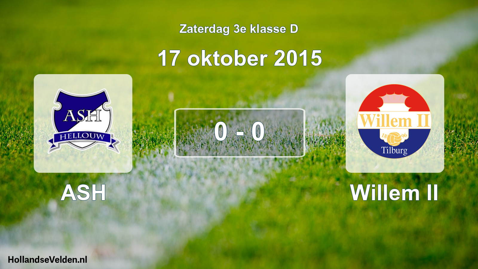 Total number of matches played: ASH - Willem II 0 - 0 (17 October 2015)