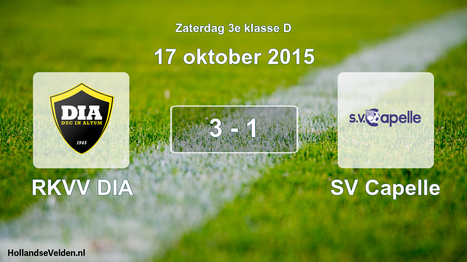 Total number of matches played: RKVV DIA - SV Capelle 3 - 1 (17 October 2015)