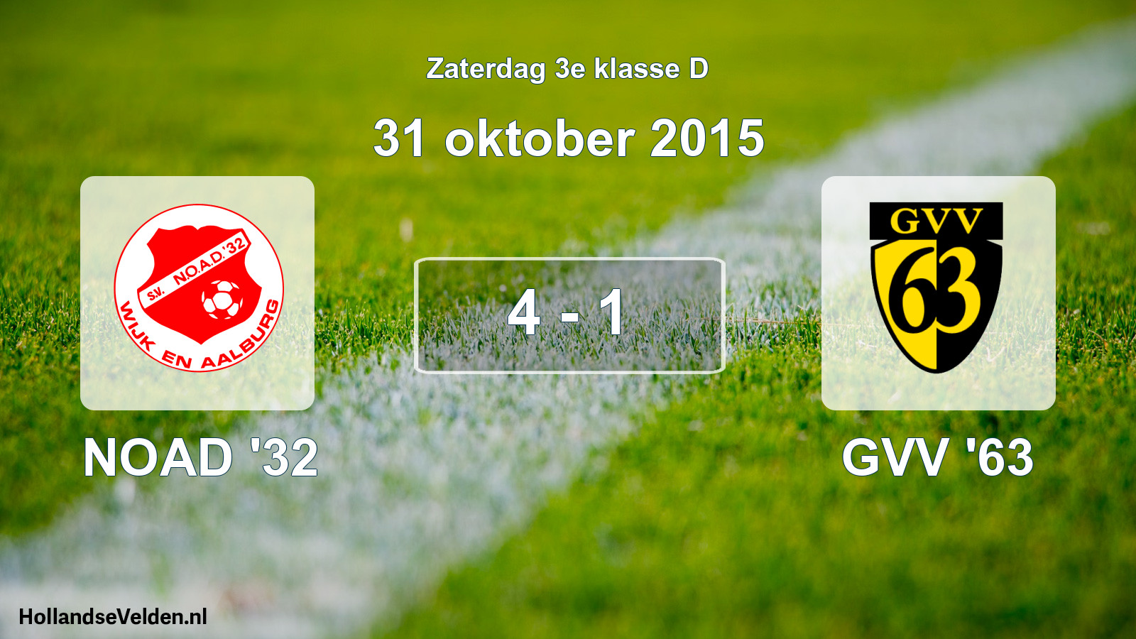 Total number of matches played: NOAD '32 - GVV '63 4 - 1 (31 October 2015)
