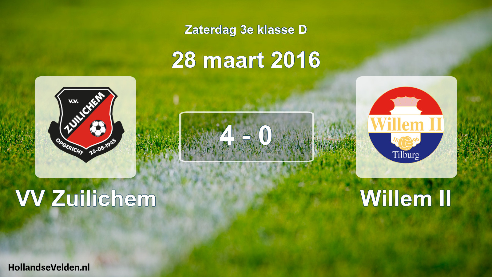 Total number of matches played: VV Zuilichem - Willem II 4 - 0 (28 March 2016)