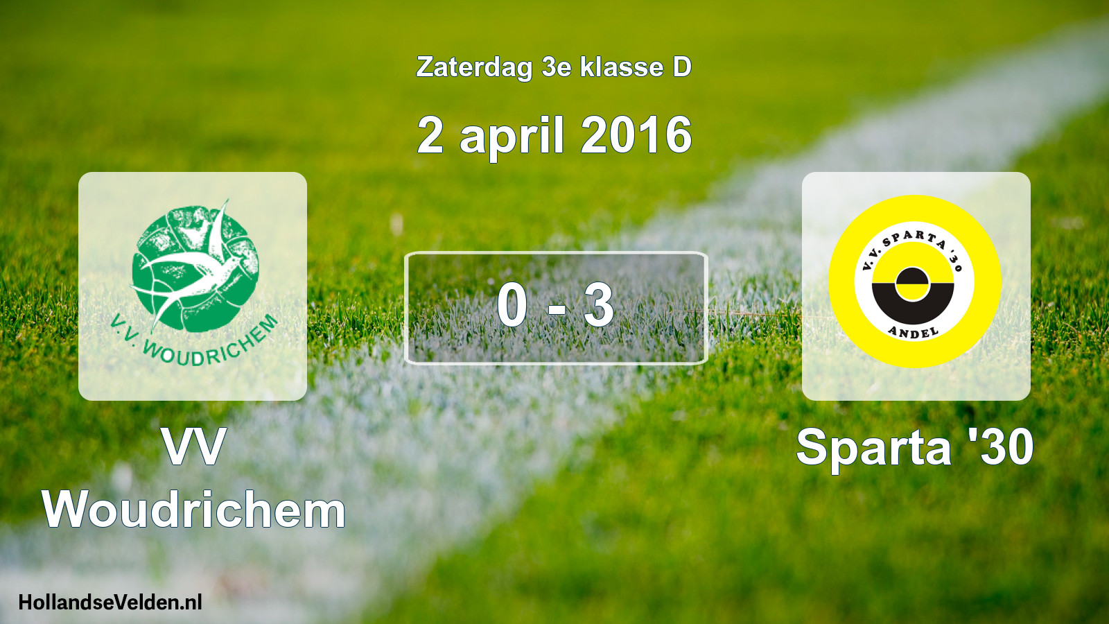 Total number of matches played: VV Woudrichem - Sparta '30 0 - 3 (2 April 2016)