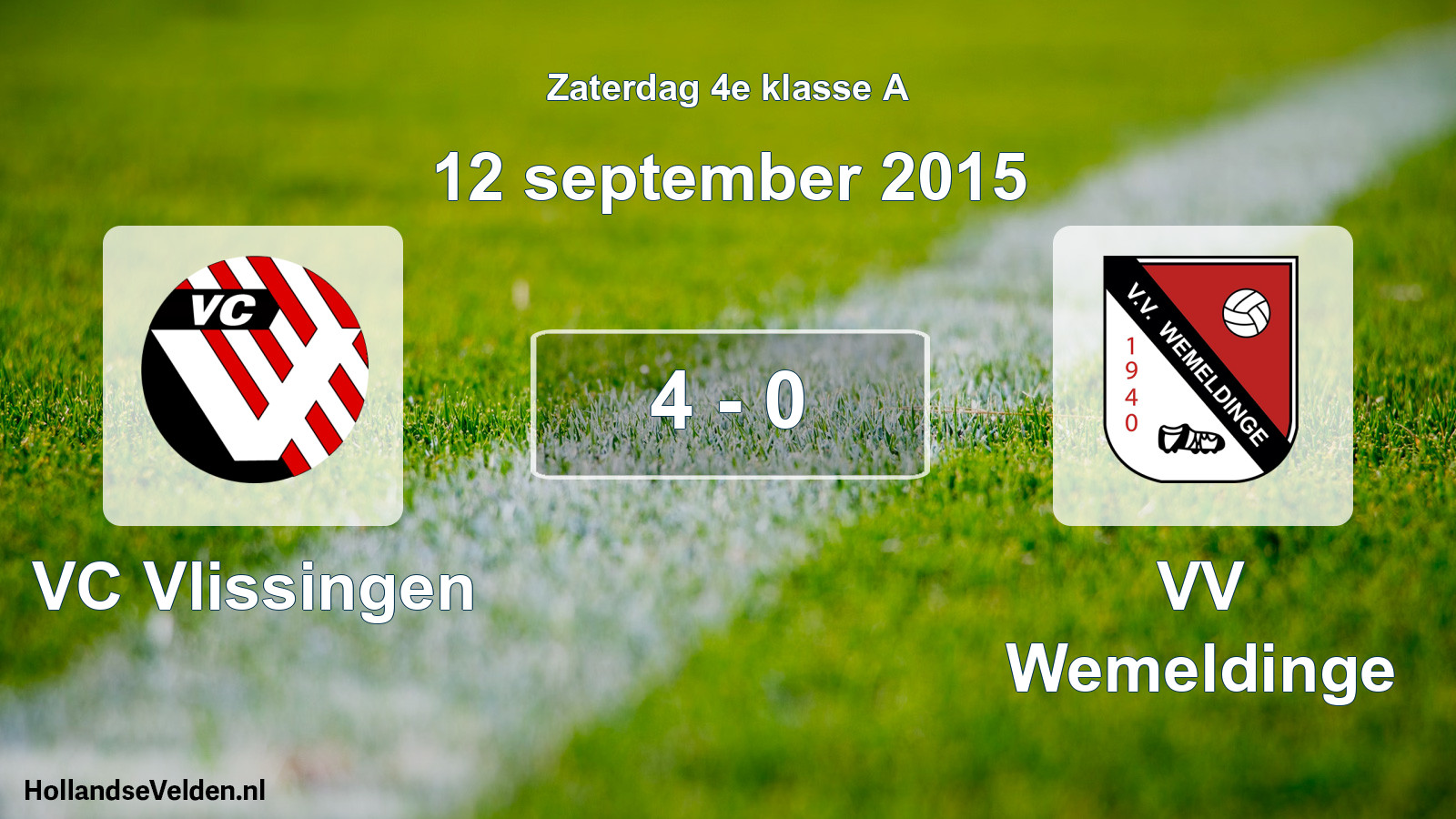Total number of matches played: VC Vlissingen - VV Wemeldinge 4 - 0 (12 September 2015)