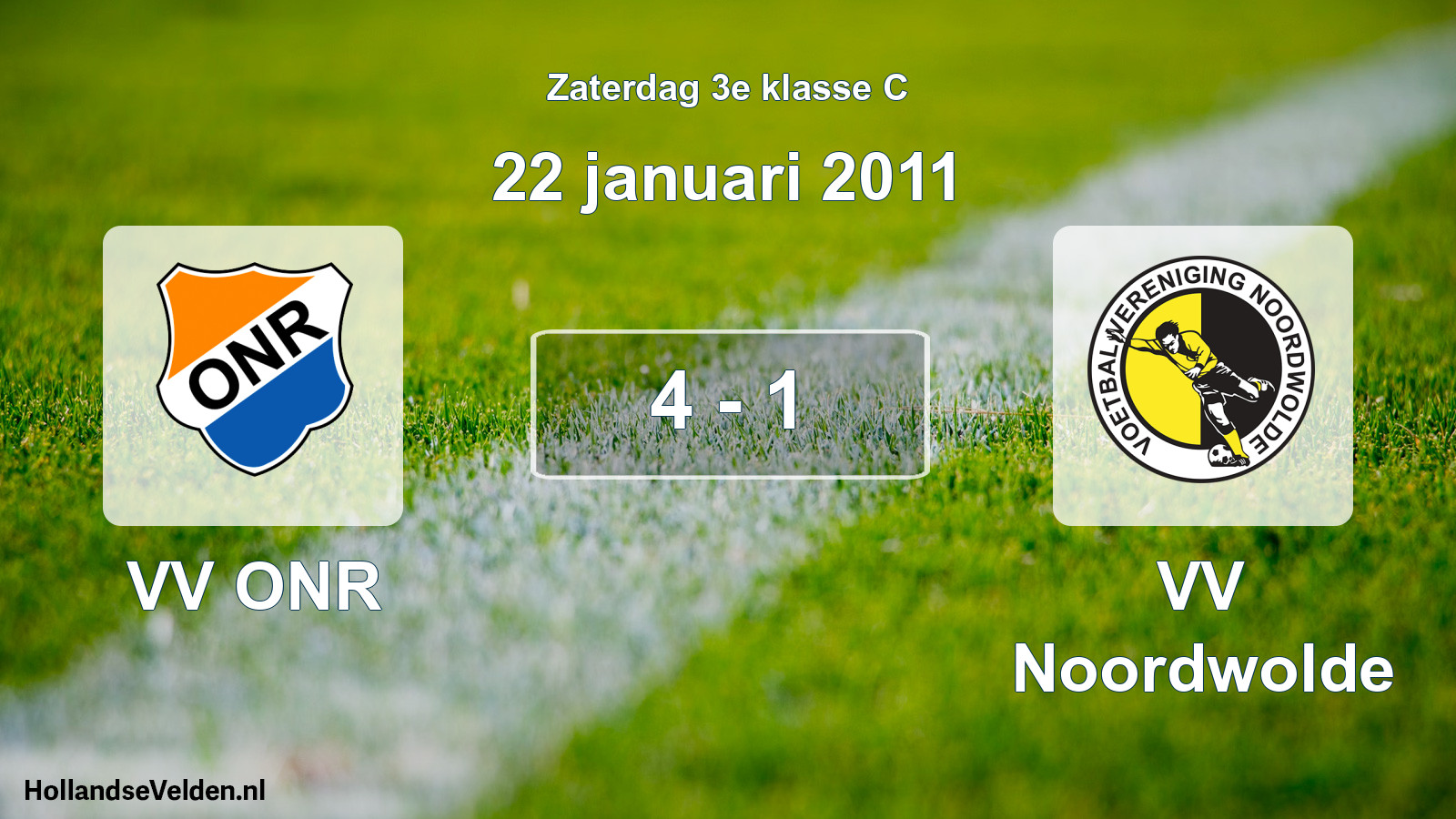 Total number of matches played: VV ONR - VV Noordwolde 4 - 1 (22 January 2011)