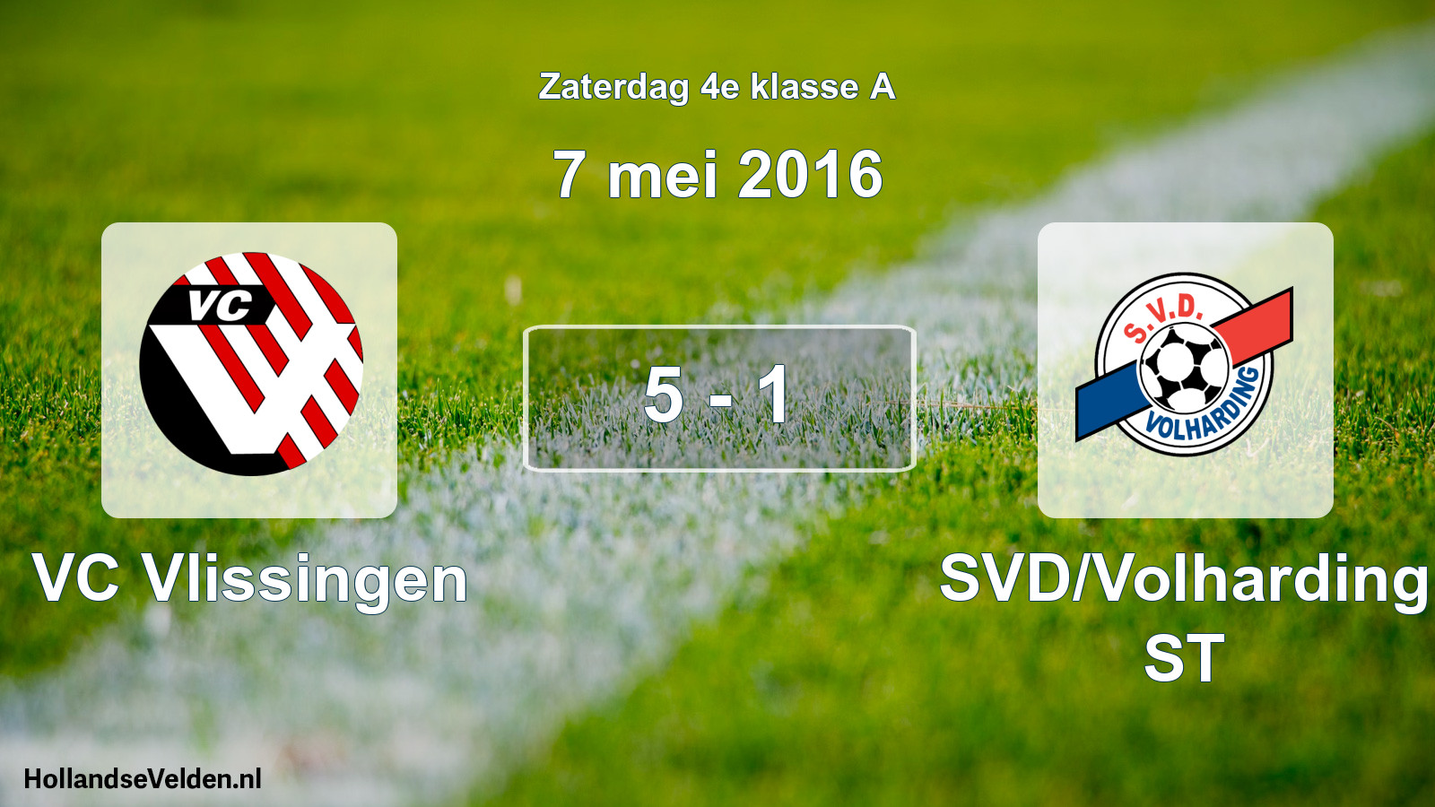 Total number of matches played: VC Vlissingen - SVD/Volharding ST 5 - 1 (7 May 2016)