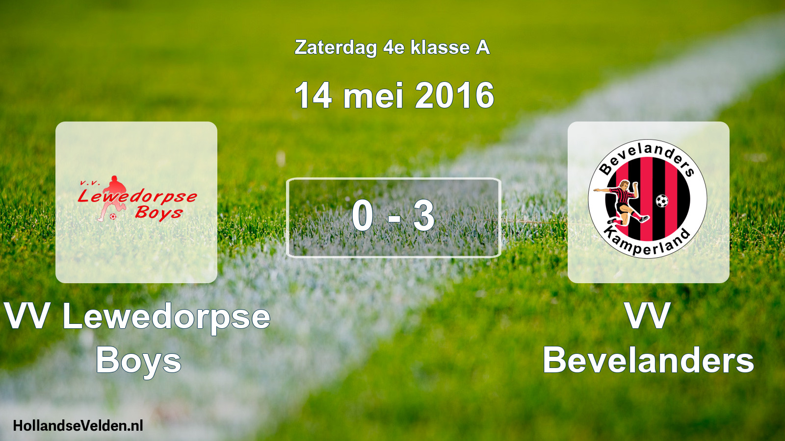 Total number of matches played: VV Lewedorpse Boys - VV Bevelanders 0 - 3 (14 May 2016)