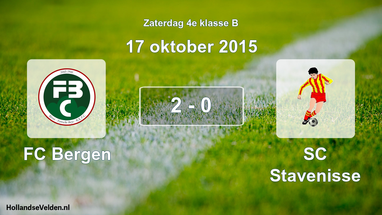 Total number of matches played: FC Bergen - SC Stavenisse 2 - 0 (17 October 2015)