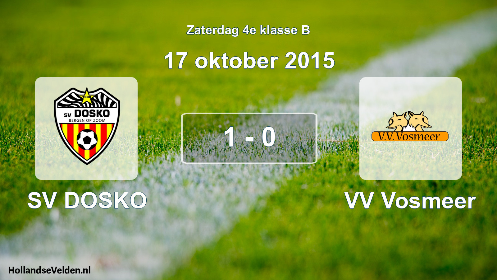 Total number of matches played: SV DOSKO - VV Vosmeer 1 - 0 (17 October 2015)