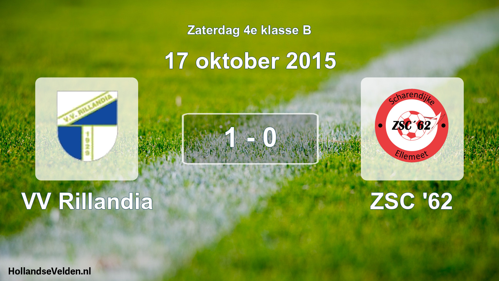 Total number of matches played: VV Rillandia - ZSC '62 1 - 0 (17 October 2015)