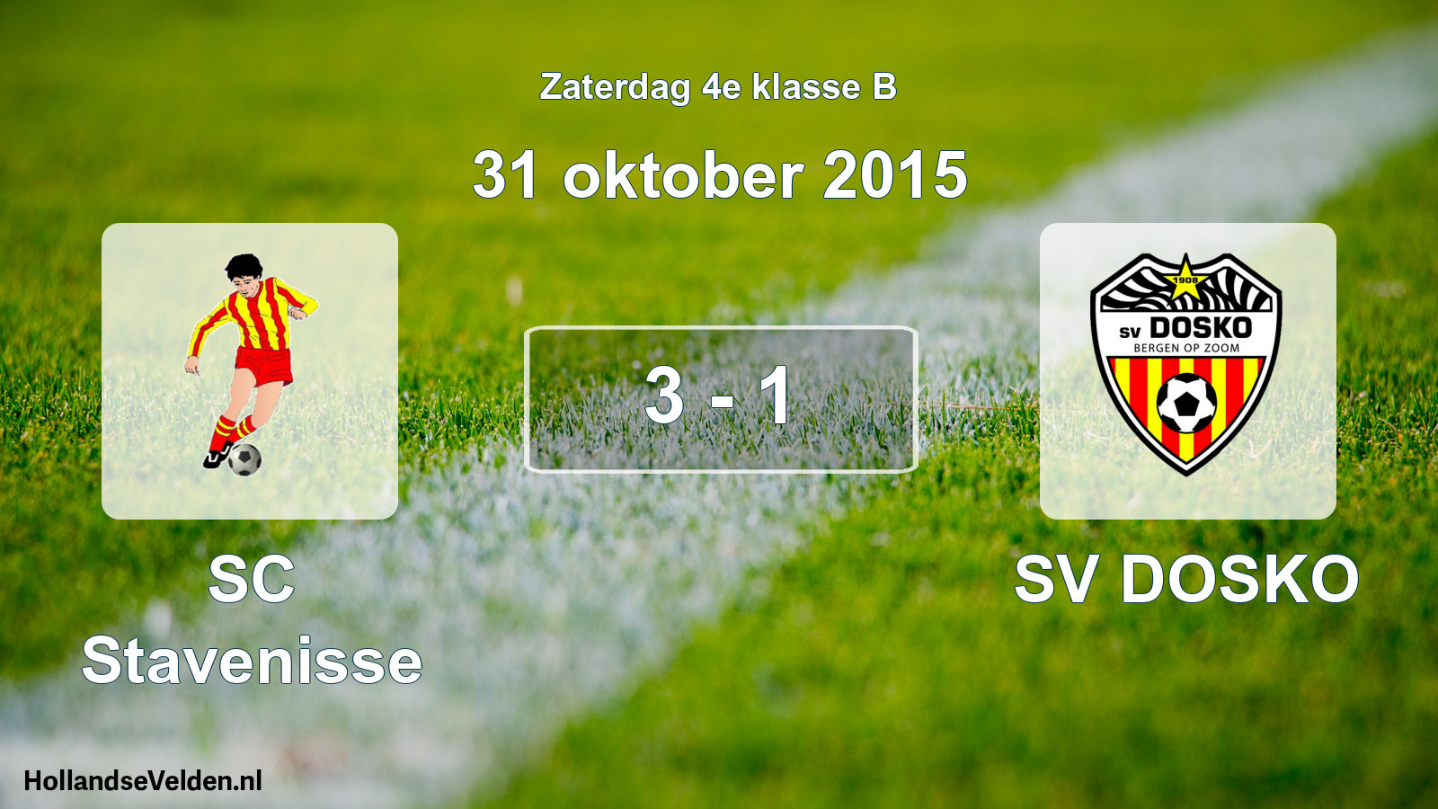 Total number of matches played: SC Stavenisse - SV DOSKO 3 - 1 (31 October 2015)
